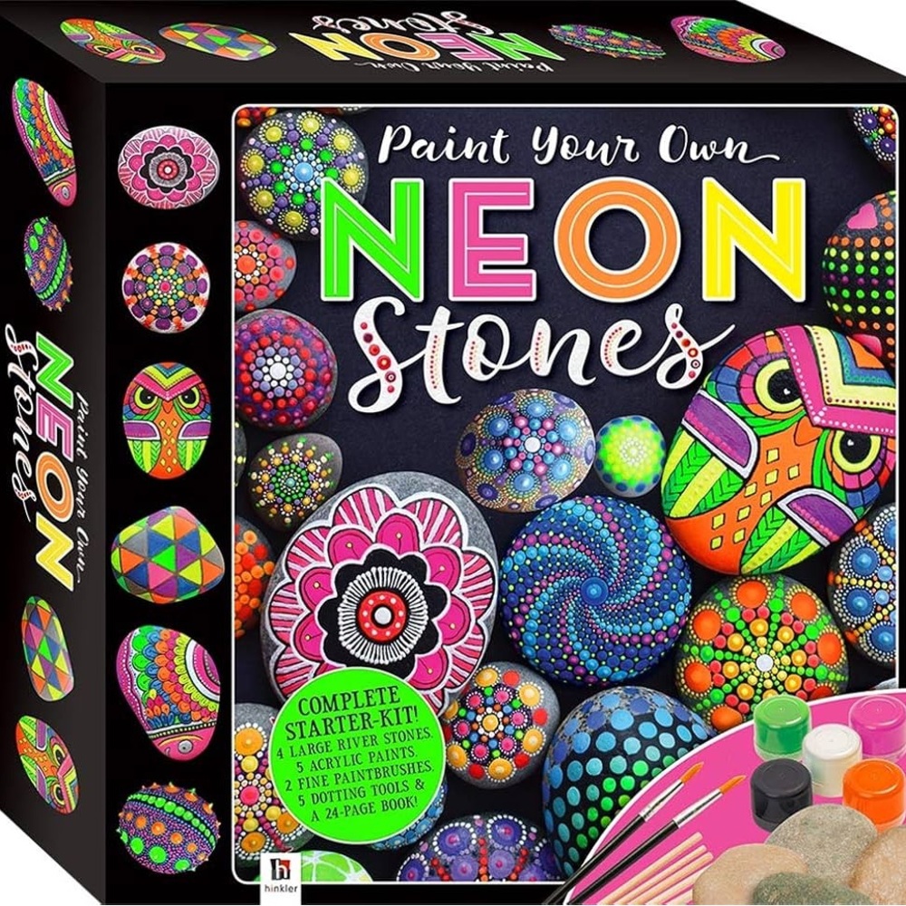 Paint Your Own Neon Stones Craft Kit Rocks Hinkler